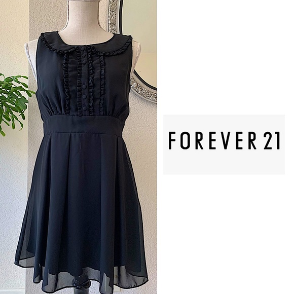 F-21 dress with ruffled front and petaled collar - Picture 3 of 14